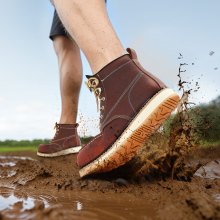 VEVOR Bottes de travail à embout en acier bout mocassin pour hommes taille US 12