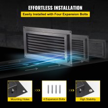 VEVOR Grille de Ventilation Grille Sortie Extérieure Évent d'Inondation 40x20 cm