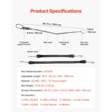 VEVOR Protège Tableau Arrière Réglable 685-1580 mm avec Tête Lourde Bateau