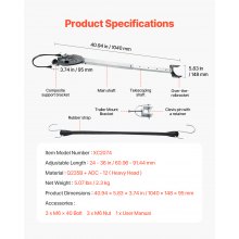 VEVOR Protège Tableau Arrière Réglable 60,96-91,44 mm avec Tête Lourde Bateau