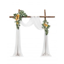 VEVOR Kit Fleurs Artificielles pour Arche Mariage 2 Fleurs 1 Rideau Jaune Blanc