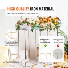 VEVOR 10PCS Support de Fleurs de Mariage 80 cm Porte-fleurs Métal Doré Centre de Table Mariage Vase Géométrique Stratifié Acrylique Présentoir Floral pour Réception Événement Décoration de Fête Maison