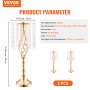 VEVOR Vase de mariage supports de fleurs en cristal pour décoration 55 cm 2 PCS