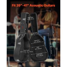 VEVOR Étui Guitare Acoustique Rigide 1100 mm avec Poignée Verrouillage Clés