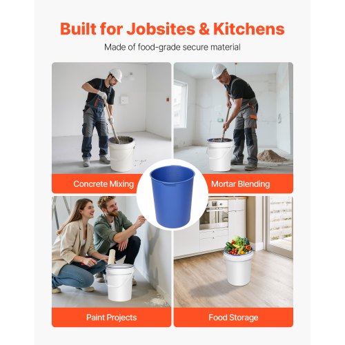 Doublure De Seau En Caoutchouc Hailun Saver 5 Gallons - Réutilisable Pour Béton - Bleu