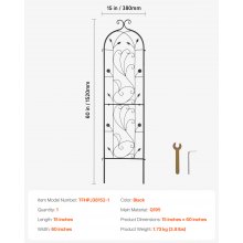 VEVOR Treillis jardin pour plantes grimpantes en métal antirouille 38 x 152 cm