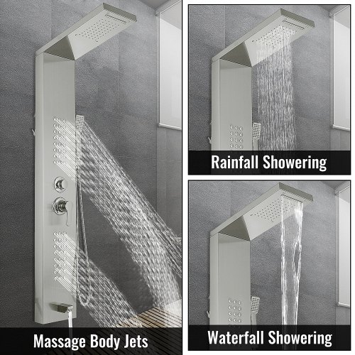 Colonne Douche Acier Inoxydable - 5 Fonctions Massage 15x47x130 Cm