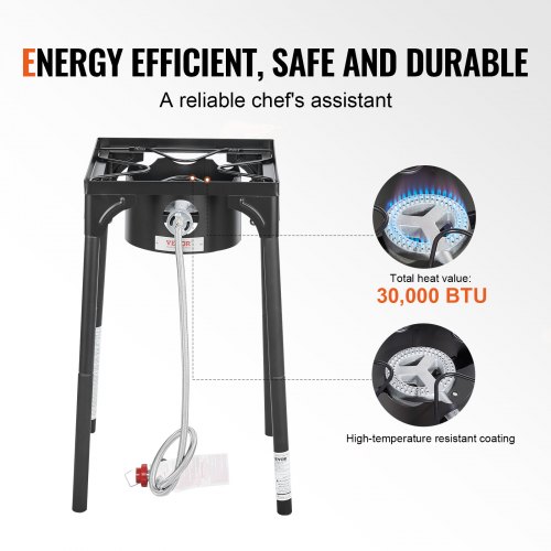 Réchaud Camping Gaz 2 Brûleurs 8000W - Régulation Pression 0-10 PSI, Tuyau 1.2m | Portable En Fonte