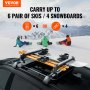 VEVOR Porte-Skis Planche à Neige sur Barre de Toit 80,5cm Universel avec Serrure