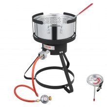 VEVOR Kit de Friteuse au Propane en Alu pour Poisson et Ailes 9,35 L Extérieur