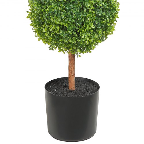 2 Topiaires Artificielles En Buis - 61 Cm Avec Piquet - Résistantes Aux UV - Décoration Intérieur/extérieur Sans Entretien