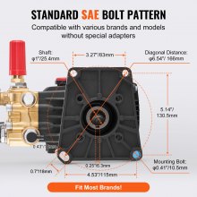 VEVOR Pompe de nettoyeur haute pression horizontale 25,4 mm 4400 PSI 4,4 GPM