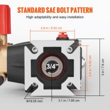 VEVOR Pompe de Nettoyeur Haute Pression Horizontale 19,05 mm 3300 PSI 3,0 GPM