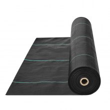 VEVOR Toile de Paillage Anti-Mauvaises Herbes 4x18,3 m Géotextile Tissé Anti Repousse Herbe Sous Gravier 170 g/m² Toile PP Perméable Résistant à Déchirure pour Aménagement Paysager, Couvre-sol, Noir