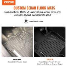 VEVOR Tapis de Sol pour Voitures 3PCs en TPE pour Toyota Camry 2018-2024 Auto