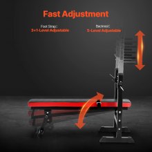 VEVOR Banc de Musculation Réglable Pliable Banc Abdominal Haltères Domicile Gym