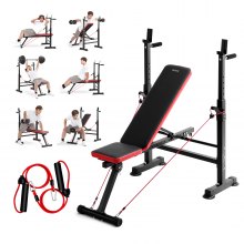 VEVOR Banc de Musculation Réglable et Pliable Capacité 272,2kg pour Domicile Gym