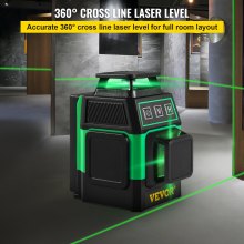 VEVOR Niveau Laser Autonivelant Vert Trépied Pour Laser 8 Lignes Croisées 2 x 360° Laser Rotatif Faisceau 40 m Base Magnétique Mini Support de Cric