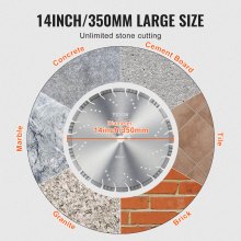 VEVOR Disque à Tronçonner Diamanté 350mm Dents Inclinées 12mm pour Scie à Béton