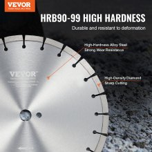 VEVOR Disque à Tronçonner Diamanté 350 mm Dents Plats 12 mm pour Scie à Béton