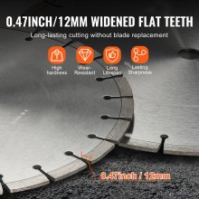 VEVOR Disque à Tronçonner Diamanté 450 mm Dents Plats 12 mm pour Scie à Béton