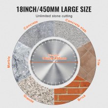 VEVOR Disque à Tronçonner Diamanté 450 mm Dents Plats 12 mm pour Scie à Béton