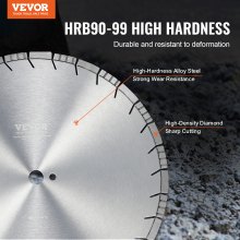 VEVOR Disque à Tronçonner Diamanté 450mm Dents Inclinées 12mm pour Scie à Béton