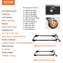 VEVOR Base Mobile Support Universel Robuste Charge 226,8 kg pour Outils Machines