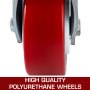 VEVOR Lot de 4 roulettes pivotantes en polyuréthane 6" x 2" sur roue en acier avec frein (2) rigide (2)