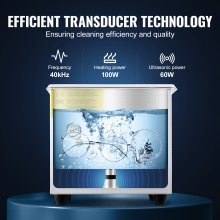 VEVOR Nettoyeur A Ultrasons 1,3 L Nettoyeur ultrasonique professionnel Nettoyeur Digital Affichage Ultrasonique (1,3 L)