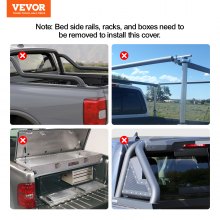 VEVOR housse de tonneau pour caisse de camion enroulable, compatible avec le lit Ford F-150 Styleside 2009-2024, couvercle de tonneau pour lit de 1704 x 1656 mm, en PVC souple, accès au lit à 100 %