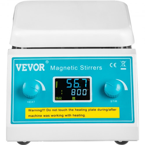 VEVOR Agitateur magnétique professionnel 200-2000 tr/min 2L Jusqu'à 300°C,Agitateur magnétique avec écran LCD à Plaque chauffante à Double Commande pour Recherche étude Expérience
