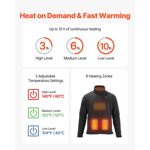 HWZZ Veste Chauffante Enfant USB Rechargeable - Idéale Pour L'Hiver, Camping, Ski - Chaleur Rapide Dos Et Poitrine