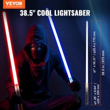 VEVOR Sabre Laser Épée Lumineuse de Duel FX 12 Couleurs RVB 4 Sons 97,5 cm