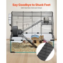 VEVOR Cage Hamster Rongeurs Fil de Fer pour Animaux de Compagnie 58 x 38 x 54 cm