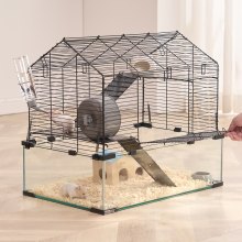 VEVOR Cage Hamster Rongeurs Fil de Fer pour Animaux de Compagnie 58 x 38 x 54 cm