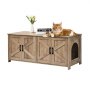 VEVOR Meuble Cache Bac à Litière pour 2 Chats Armoire Bois Chambre Double Grège