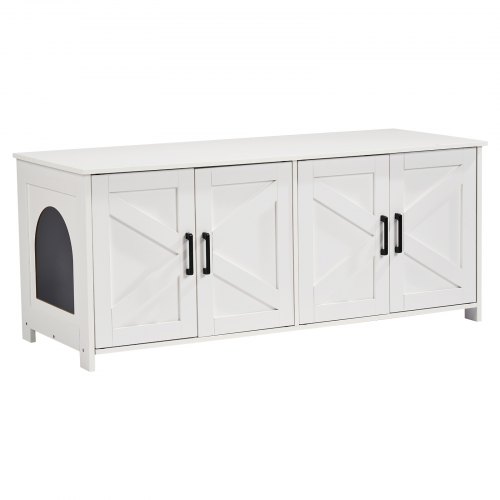 Meuble Cache-litière Pour Chat VEVOR - Armoire Avec étagère, 70x45x124,5 Cm - Bloque Odeurs, Charge 60 Kg - Pour Salon - 9