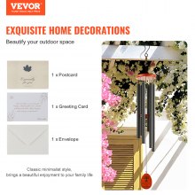 VEVOR Carillon à vent carillon éolien pour extérieur en aluminium 1042 mm noir