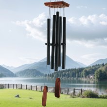 VEVOR Carillon à vent carillon éolien pour extérieur en aluminium 1220 mm noir