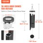 VEVOR Carillon à vent carillon éolien pour extérieur en aluminium 1473 mm noir