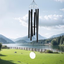 VEVOR Carillon à vent carillon éolien pour extérieur en aluminium 1677 mm noir