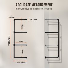 VEVOR Étagère Murale Tuyau Industrielle 4 Niveaux Lot de 3 pour Planche 30 cm