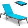 VEVOR Chaise longue jardin extérieur transat pour patio réglable à 5 positions