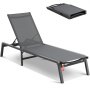 VEVOR Chaise longue jardin extérieur transat pour patio réglable 5 positions