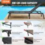 VEVOR Chaise longue jardin extérieur pour patio réglable 5 positions lot de 2