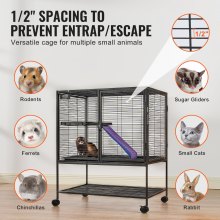 VEVOR Cage à furet roulante 2 niveaux métal pour petits animaux 920mm avec rampe