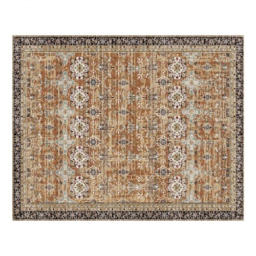 Lot 4 Tapis Gitans Lavables Romains - Design Grec, Marron - 80x130cm (x3) Et 50x70cm (x1) - Neuf