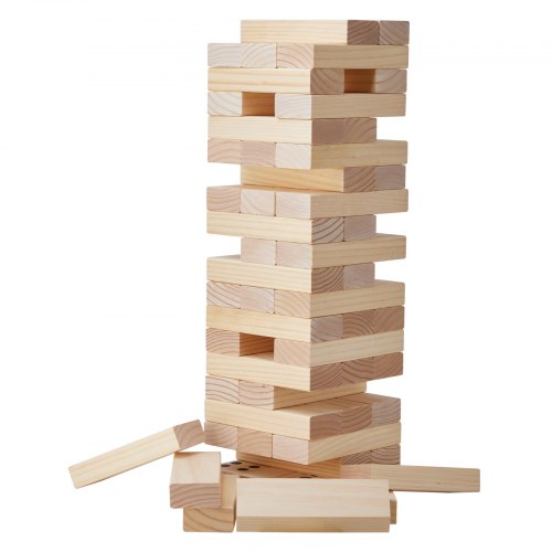 VEVOR Jeu De Tour Géante En Bois – 60 Blocs De Pin 18x6x3 Cm, Avec Sac De Transport, Plateau De Score – Jusqu'à 1,5m De Hauteur