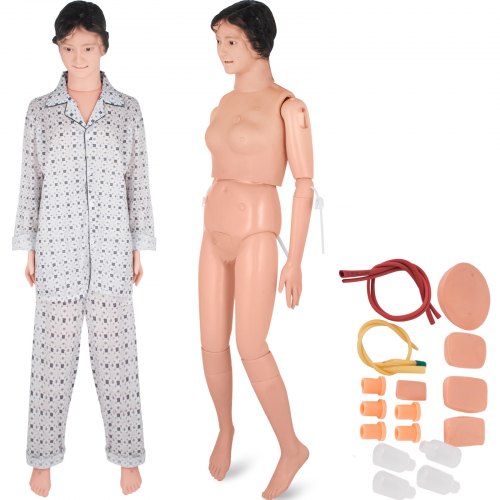 VEVOR Mannequin de Soins Intubation Mannequin PVC Soins Médicaux Formation Médicale Démonstration Soins en Caoutchouc Formation en Soins Infirmiers Modèle Soins aux Patients Femmes